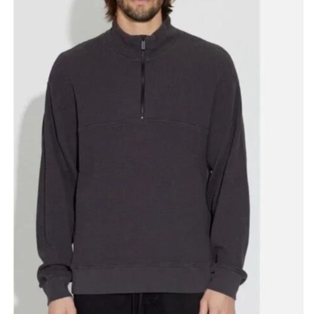 Cotton Citizen Cooper Half Zip Thermal Pullover Espresso brown size M NWT